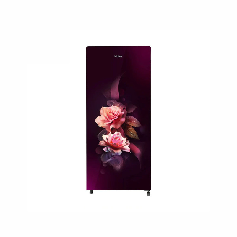 Haier 185L 2 Star, Red Dime Glass Finish Direct Cool Single Door Refrigerator HRD-2062CRDG-N